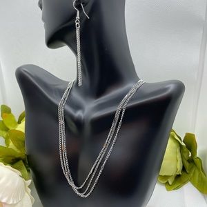 Silver necklace with earrings